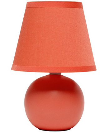 Nauru 8.66" Traditional Petite Ceramic Orb Bedside Table Desk Lamp with Tapered Drum Fabric Shade Creekwood Home