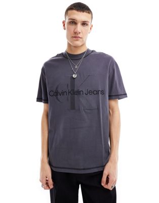 Черная футболка с монограммой и логотипом Calvin Klein Jeans Calvin Klein
