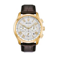 Мужские классические кожаные часы с хронографом Bulova Wilton - 97B169 Bulova