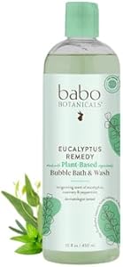 Babo Botanicals Eucalyptus Remedy 2-in-1 Bubble Bath & Wash - Invigorating Eucalyptus, Rosemary & Peppermint - For all ages - EWG Verified - Vegan Babo Botanicals