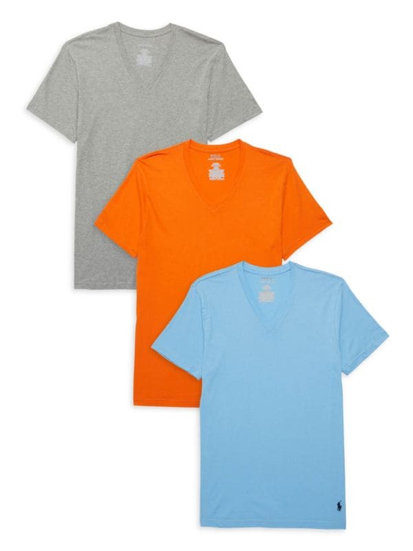 Набор из 3 футболок классического кроя с V-образным вырезом Polo Ralph Lauren