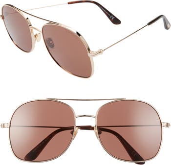 Тонированные солнцезащитные очки-авиаторы Delilah 58 мм Tom Ford