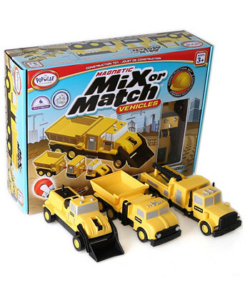 Magnetic Mix или Match Транспортные средства - Строительство Popular Playthings