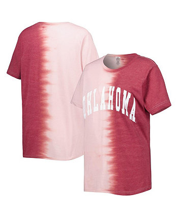 Женская футболка Crimson Oklahoma Early Find Your Groove с раздельным краем Gameday Couture