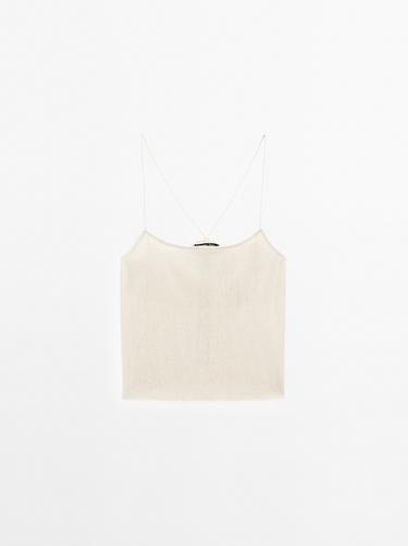 Thin strappy textured top Massimo Dutti