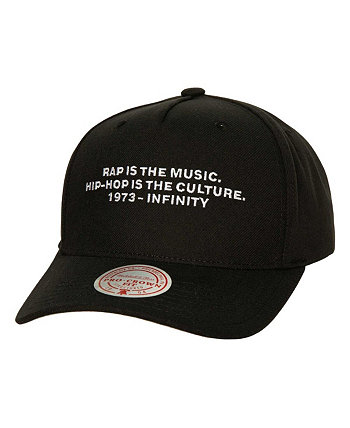 Мужская черная регулируемая кепка 50th Anniversary of Hip Hop Motto Pro Mitchell & Ness