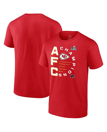 Мужская красная футболка Kansas City Chiefs 2023 AFC Champions Right Side Big and Tall Fanatics