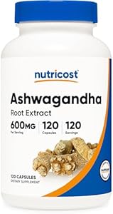 Nutricost Ashwagandha Herbal Supplement 600mg, 120 Capsules (Капсулы) - Vegetarian, Non-GMO, Gluten Free, Ashwagandha Root Nutricost