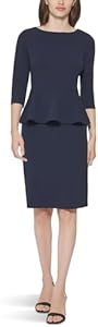 Calvin Klein Women's Work 3/4 Sleeve Peplum Dress Calvin Klein