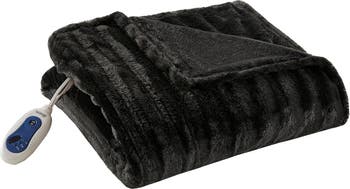 Faux Fur Heated Throw Blanket - 50" x 70" Beautyrest