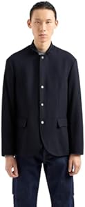 Armani Exchange Men's Wool Blend Zip Up Blazer Jacket A｜X Armani Exchange