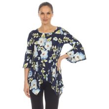Women's Floral Print Bell Sleeve Tunic Top WM Fashion