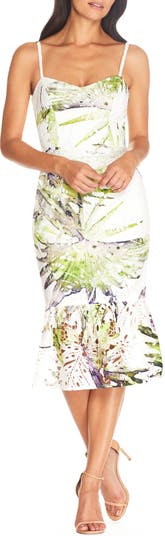 Кружевное платье с тропическим принтом Alea Dress the Population