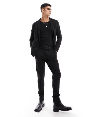 Черный пиджак из джерси приталенного кроя Jack & Jones Premium и узкие брюки Jack & Jones