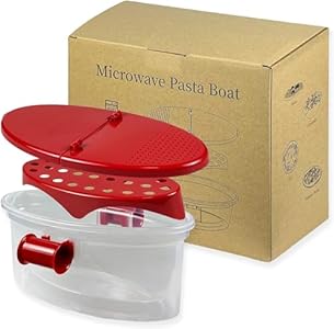 Microwave Pasta Boat with Strainer Pasta Cooker for Pasta, Rice, Vegetables, Chicken Magicaleast