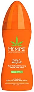 Hempz Yuzu & Starfruit Daily Herbal Dry Oil Spray with SPF 30, 6.76 Ounce Hempz