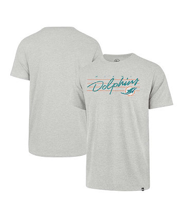 Мужская серая футболка с эффектом потертости Miami Dolphins Downburst Franklin '47 Brand