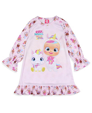 Toddler Girls Cry Magic Tears Show Unicorn Sleep Pajama Nightgown Cry Babies