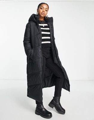 Черное стеганое пальто макси с капюшоном Vero Moda VERO MODA