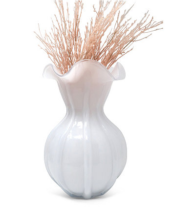 11.75"H Glass White Vase Vivience