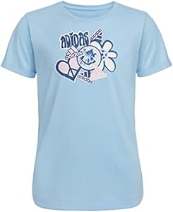 adidas Girls' Baby Short Sleeve Tee T-Shirt, Cool Blue, 6 Adidas