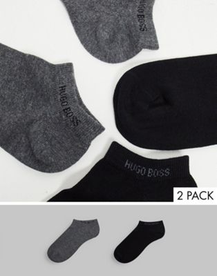 BOSS 2 pack ankle socks in gray/ black BOSS Bodywear