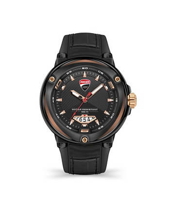 Мужские наручные часы Partenza с черным силиконовым ремешком 49 мм Ducati Corse