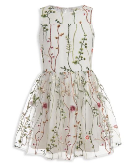 Сетчатое платье без рукавов Little Girl's Garden Calvin Klein