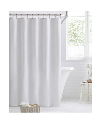 Basics Splash Guard Waterproof White Fabric Shower Curtain Liner With Rust Proof Metal Grommets - Standard Size GoodGram