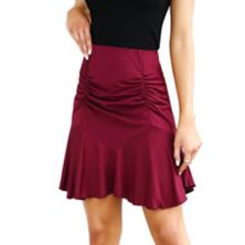 Юбки для женщин Обычная юбка с карманами Длина ниже колена, струящаяся юбка-миди со складками MISSKY