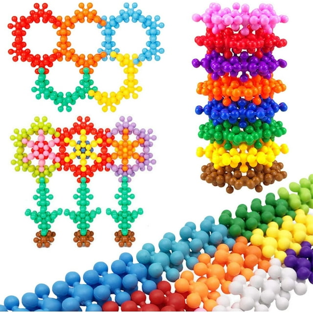 200 Pcs Building Blocks Stem Toys, Interlocking Solid Plastic Stem Building Toys Educational Building Toys Discs Sets with Storage Box and Pictures for Boys and Girls, 100 Days of School Autrucker