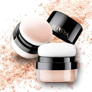 Setting Powder Lightweight Loose Powder Finishing Powder Long-Lasting Face Powder Waterproof with Soft Mushroom Powder Puff & Mirror-3 Colors ROUSE