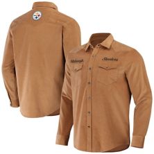 Men's NFL x Darius Rucker Collection by Fanatics Tan Pittsburgh Steelers Western Full-Snap Shirt NFL x Darius Rucker Collection by Fanatics