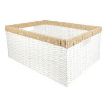 Belle Maison Paper Weave Basket With Accent Trim Belle Maison