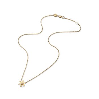 Mae 14K Gold-Plated &amp; Diamond Flower Necklace Jennifer Zeuner Jewelry