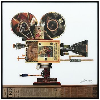 Empire Art Direct Antique Film Projector Collage Framed Wall Art Empire Art Direct