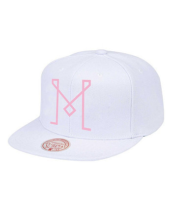Men's White Inter Miami CF Logo Snapback Hat Mitchell & Ness