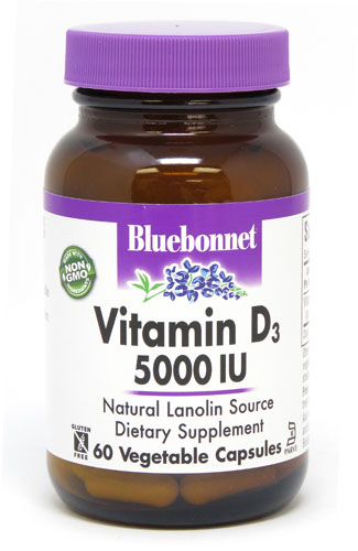 Bluebonnet Nutrition Витамин D3 -- 5000 МЕ - 60 Растительные капсулы Bluebonnet Nutrition