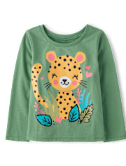 Baby And Toddler Girls Cheetah Graphic Tee The Children`s Place