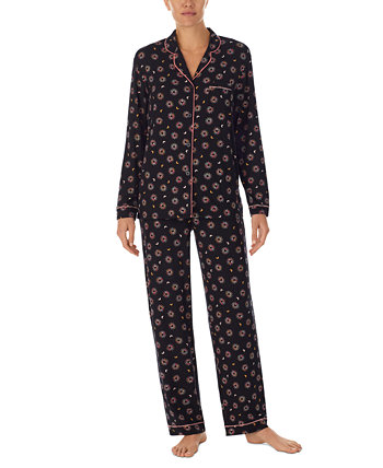 Women's Printed Notched-Collar Pajamas Set Cuddl Duds