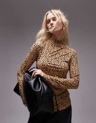 & Other Stories jersey second skin long sleeve top in leopard print   & Other Stories