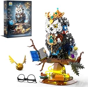 Ideas Magic Owl Flower Animal Building Set, MOC Collectible Harry Bird Model, Compatible with Lego for Adults, Creative Gifts for Adults or Teens Kids 8+ (1288 Pcs) QLT QIAOLETONG