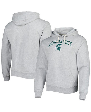 Мужской флисовый пуловер с капюшоном Heather Grey Michigan State Spartans Arch Essential League Collegiate Wear