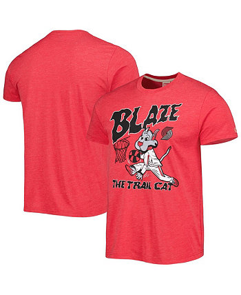 Мужская и женская красная футболка Portland Trail Blazers Team Mascot Tri-Blend Homage