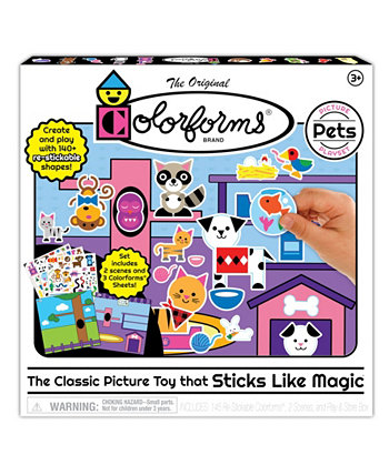 Набор для игры в картинках - Домашние животные - Классическая игрушечная игрушка, которая торчит как волшебство Colorforms