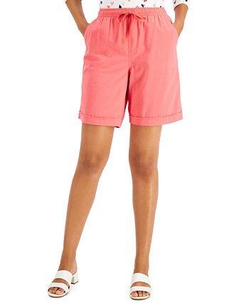 Хлопковые шорты-бермуды с кулиской Gemma, созданные для Macy's Karen Scott