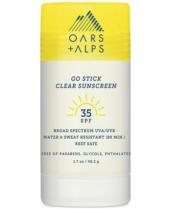 Солнцезащитный крем Go Stick Clear Sunscreen SPF 35, 1,7 унции. Oars + Alps