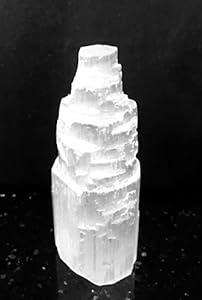 crystalmiracle Natural Selenite 3.5" SKYSCRAPPER Tower Gemstone Crystal Healing FENG Shui Reiki Gift Positive Energy Peace Meditation Wellness Handcrafted CRYSTALMIRACLE