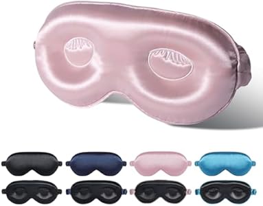 Маска для сна BeeVines 3D Sleep Mask, 100% натуральный шелк, 22 момме, 3D тяжёлый повяз для наращённых ресниц (Черный) BeeVines