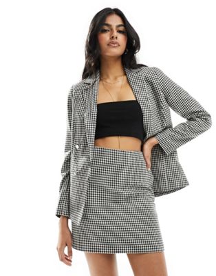 New Look boucle button mini skirt in black plaid - part of a set New Look